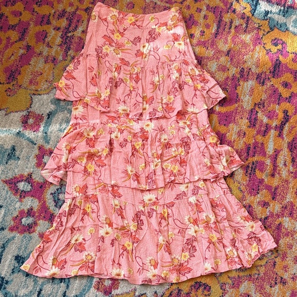 Forever 21 Pink Floral Maxi Skirt - Picture 1 of 4